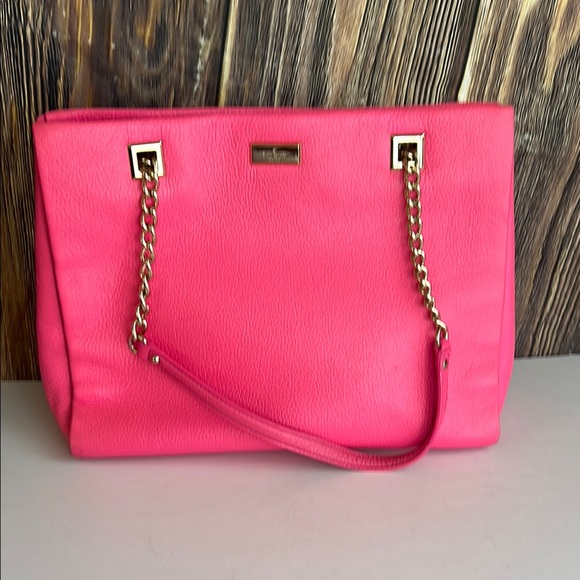 Kate Spade Pink Tote with Gold‎ Chain Accents - Picture 1 of 12